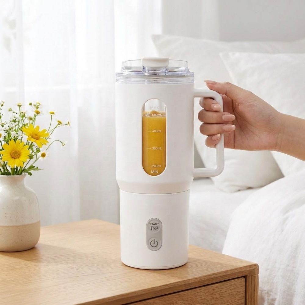500ml Portable Personal Blender, USB-C Rechargeable Smoothie Maker, Ice Crusher, Leak-Resistant