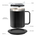 300ml Smart Coffee Mug Warmer with Temperature Control, Stainless Steel Heated Mug, 5V USB Powered