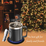 300ml Smart Coffee Mug Warmer with Temperature Control, Stainless Steel Heated Mug, 5V USB Powered