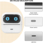 58mm Portable Bluetooth Thermal Label Printer, USB Label Maker, 203 DPI, Rechargeable