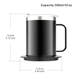 300ml Smart Coffee Mug Warmer with Temperature Control, Stainless Steel Heated Mug, 5V USB Powered