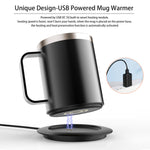 300ml Smart Coffee Mug Warmer with Temperature Control, Stainless Steel Heated Mug, 5V USB Powered